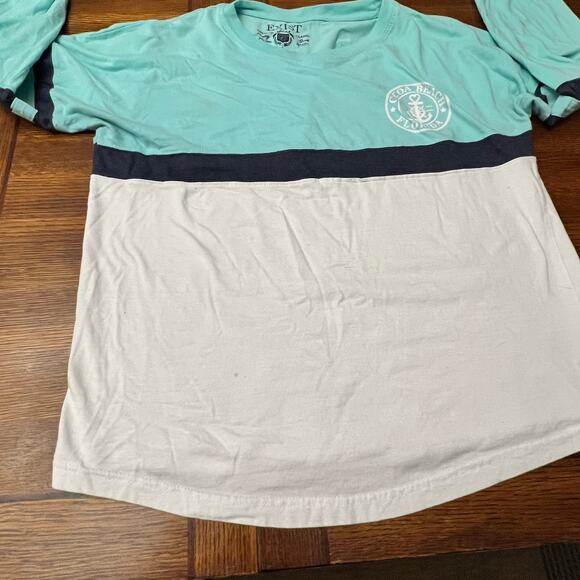 Cocoa Beach, Florida Raglan Long Sleeve Shirt Aqua White Size Large - Picture 10 of 13
